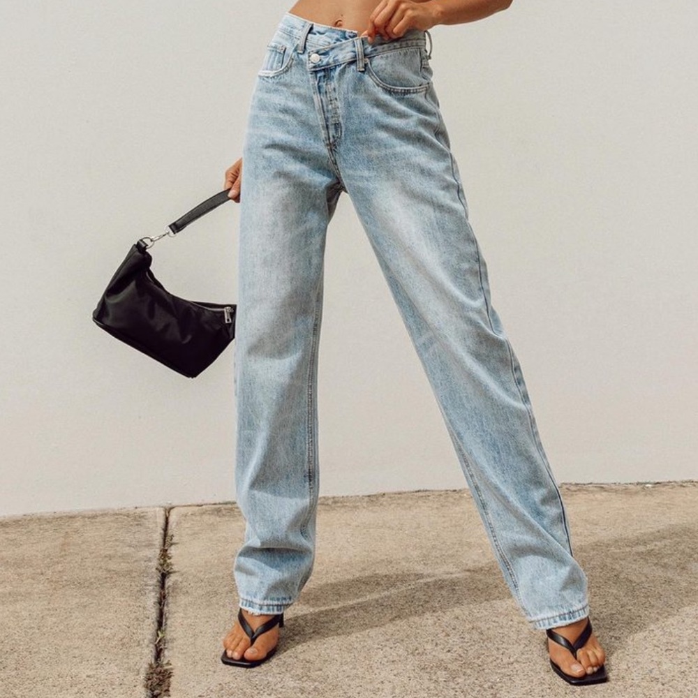 Holly Asymmetric Straight Leg Jeans